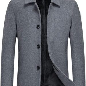 بالطو صوف مبطن من الداخل فرو